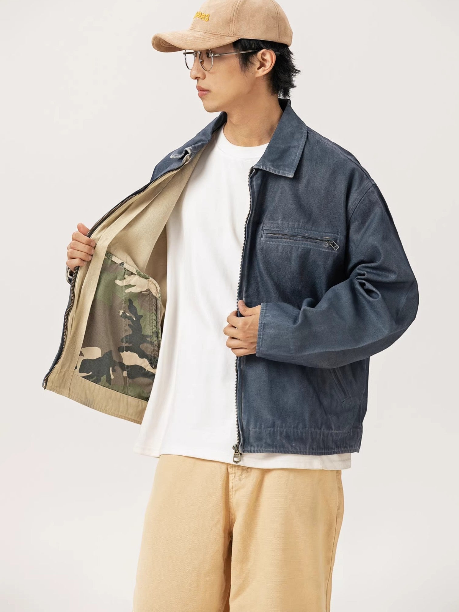 [ZETITI] DETROIT COLLAR-DYED JACKET T0187