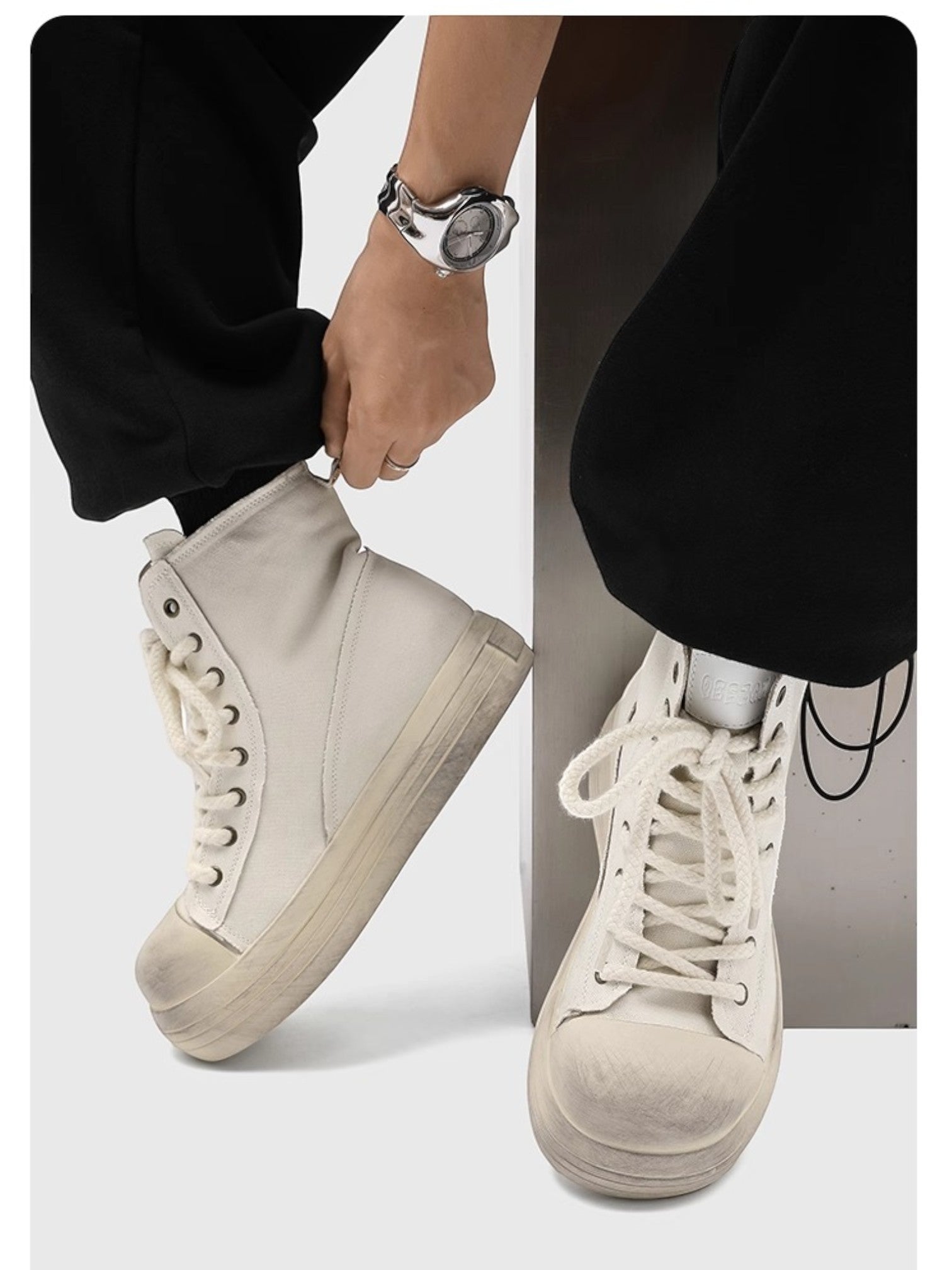 OVERSIZED TOE CANVAS SHOES S0054