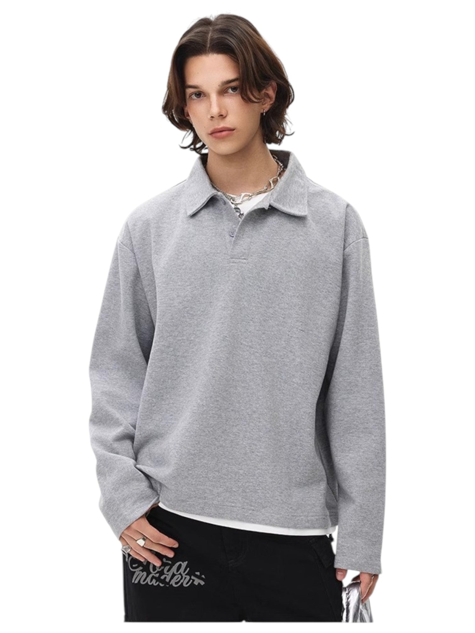 [BLAEXIT] BLAEXIT LAYERED-COLLAR POLO SHIRT J0146