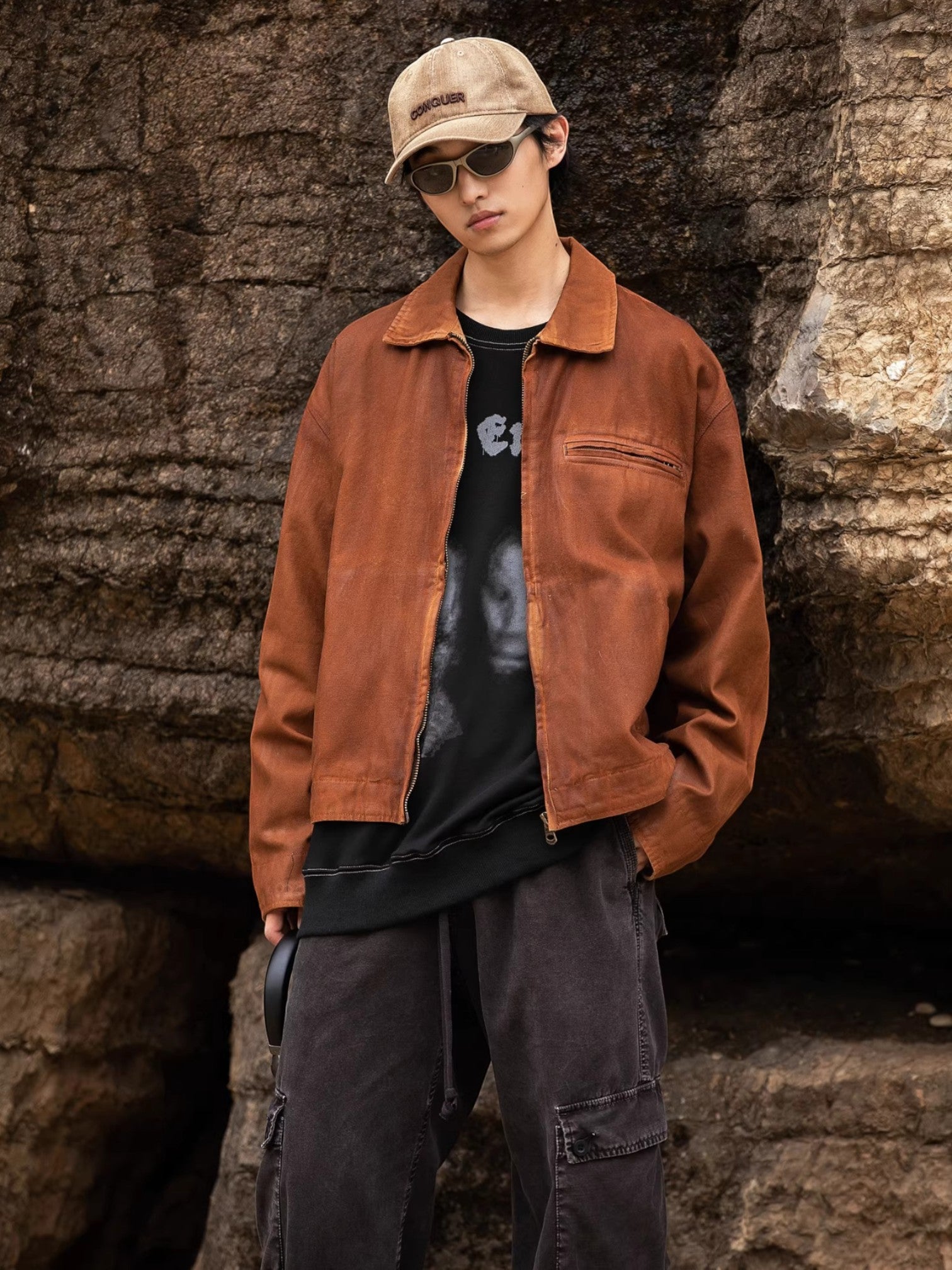 [ZETITI] DETROIT COLLAR-DYED JACKET T0187