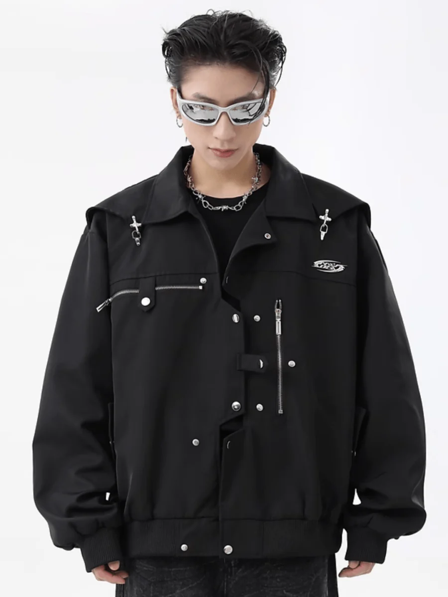 [TREND ST] niche design metal jacket T0178