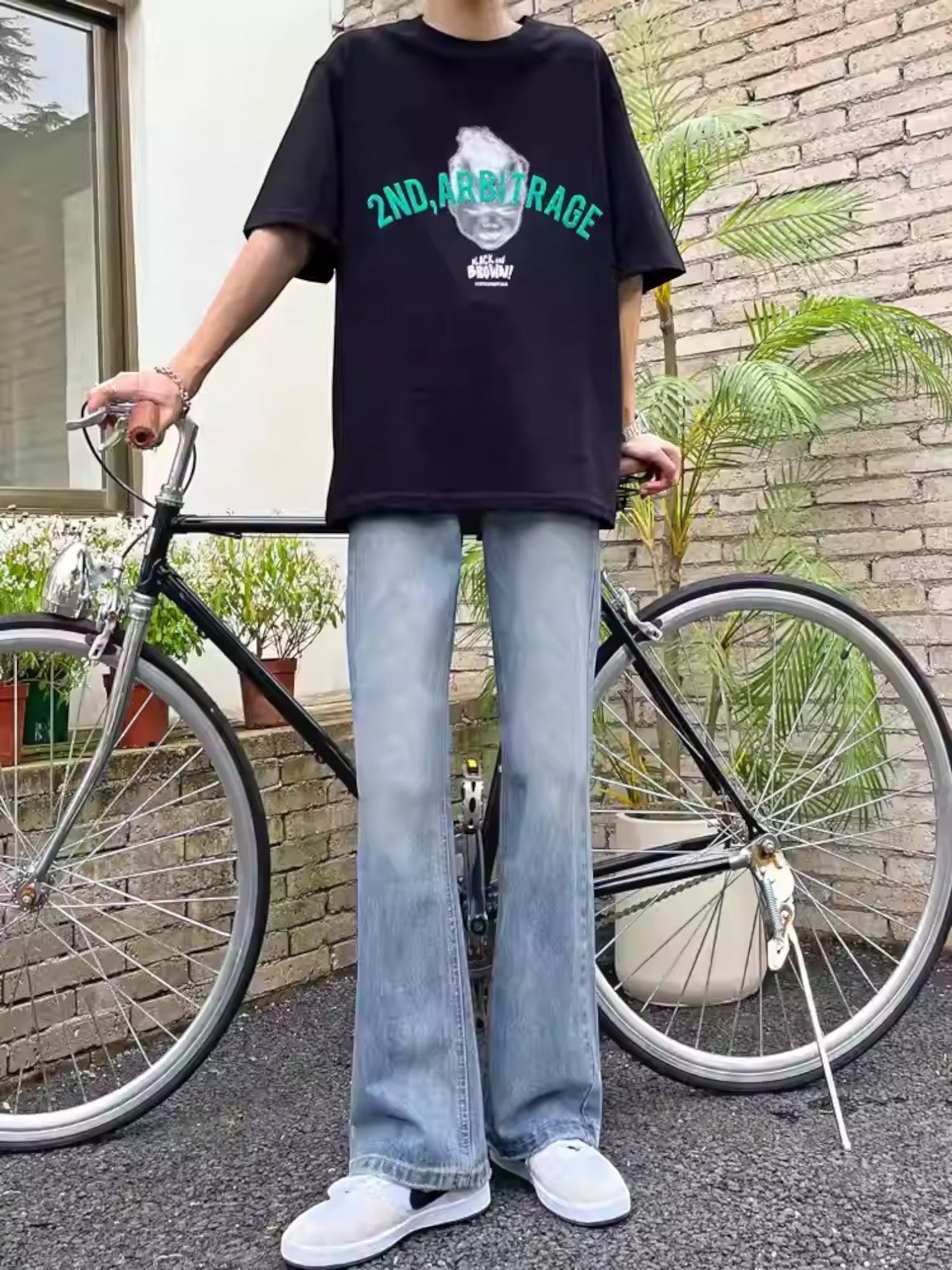 [A6 studio] LOOSE DRAPE BOOTCUT JEANS B0313