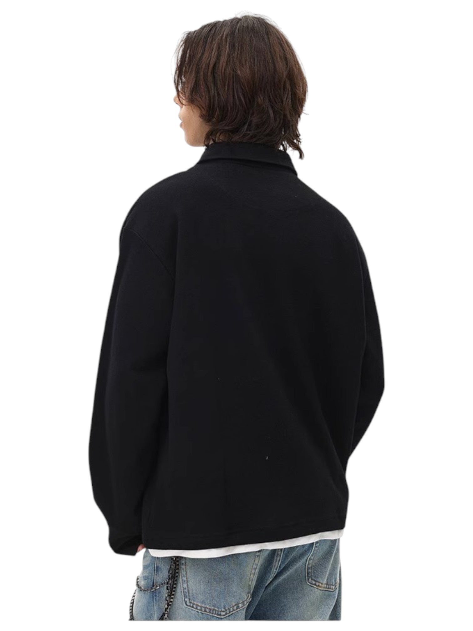 [BLAEXIT] BLAEXIT LAYERED-COLLAR POLO SHIRT J0146