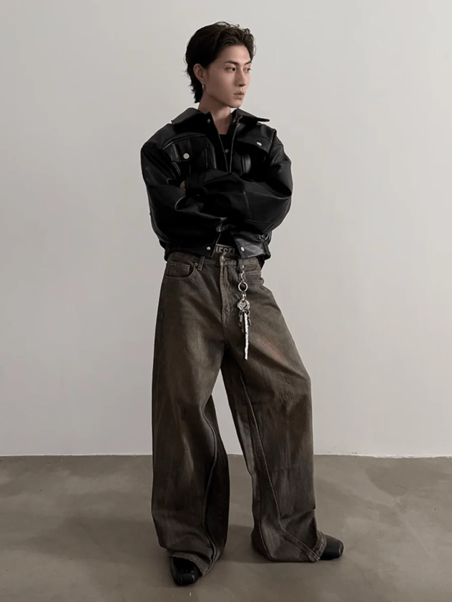 Brown Wide Leg Jeans B0150