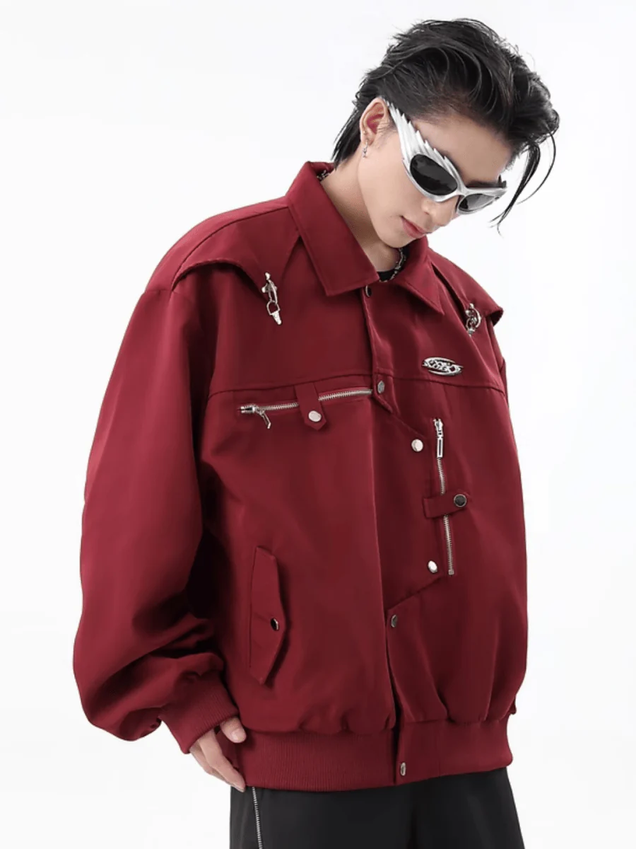 [TREND ST] niche design metal jacket T0178