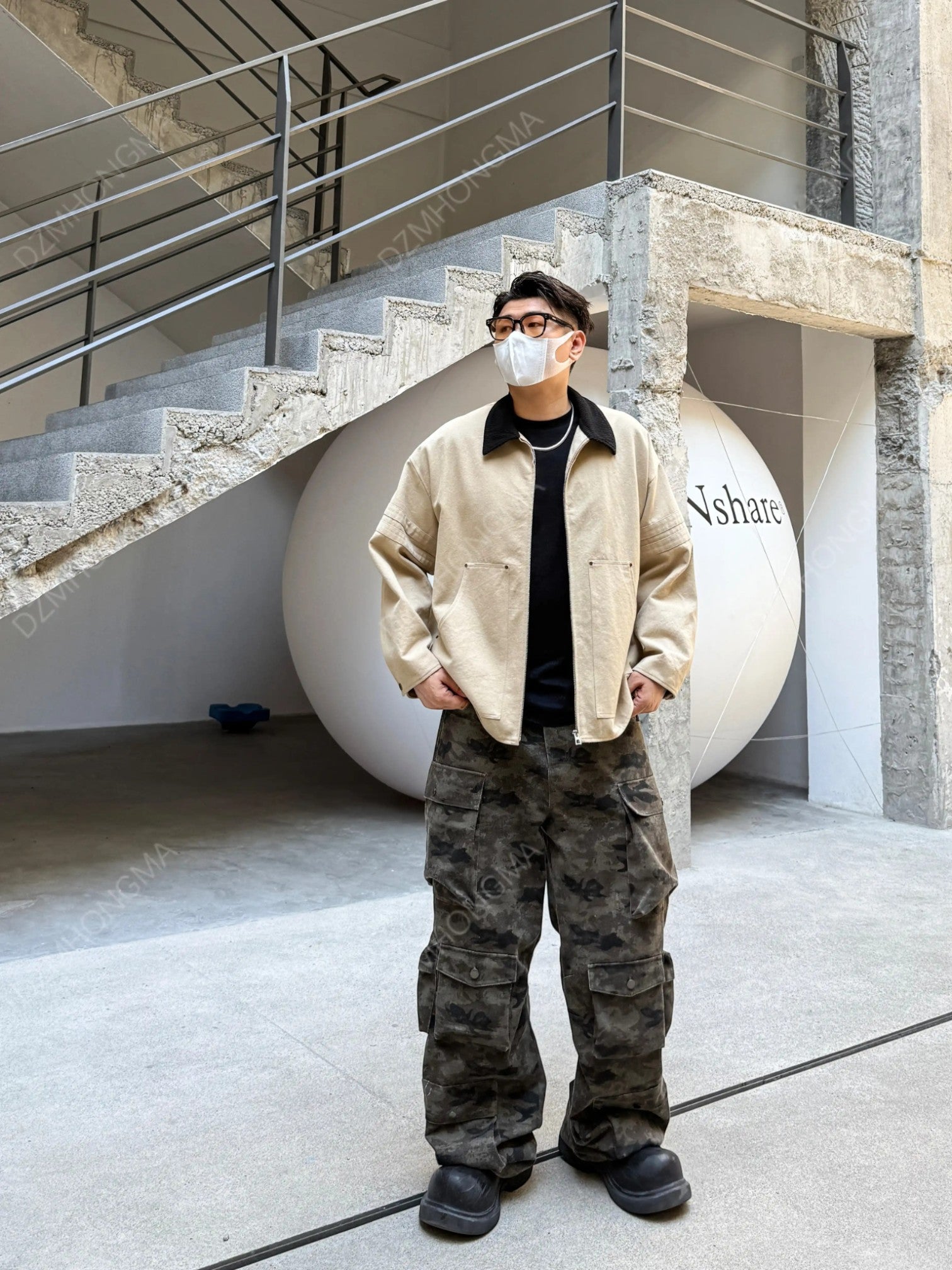 CAMO CARGO UTILITY TROUSERS B0183