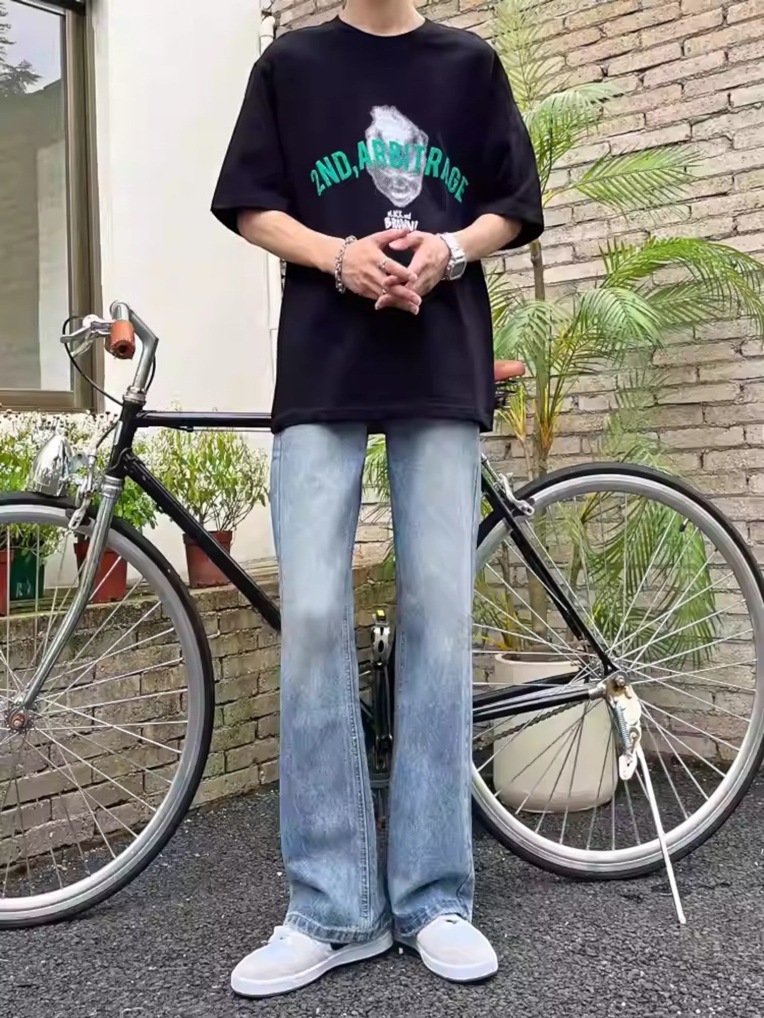 [A6 studio] LOOSE DRAPE BOOTCUT JEANS B0313