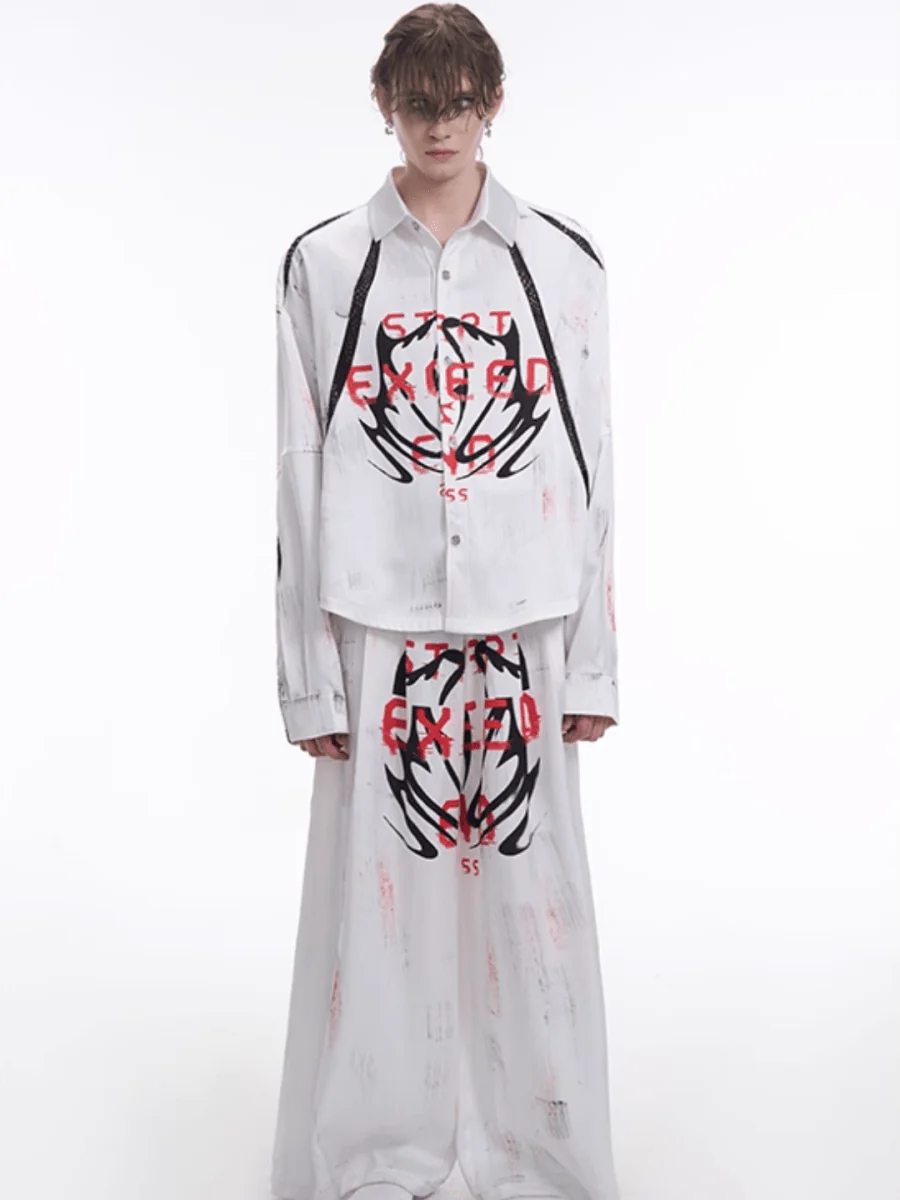 [STARTEXCEEDEND] Skeleton printing LOGO Jacket + Bottoms S0161