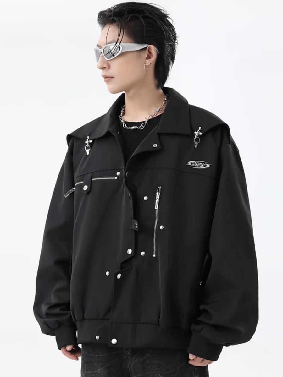 [TREND ST] niche design metal jacket T0178