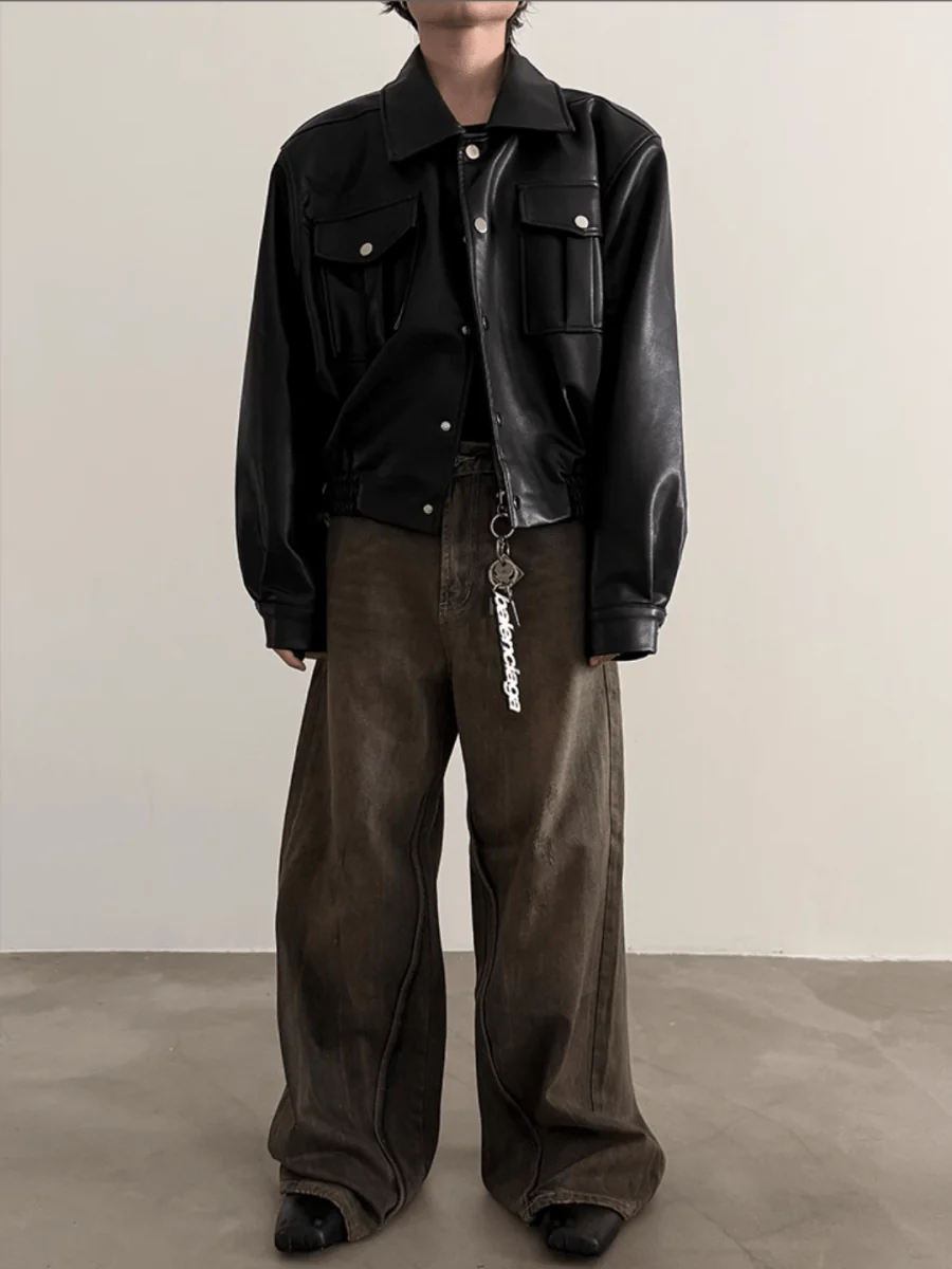 Brown Wide Leg Jeans B0150