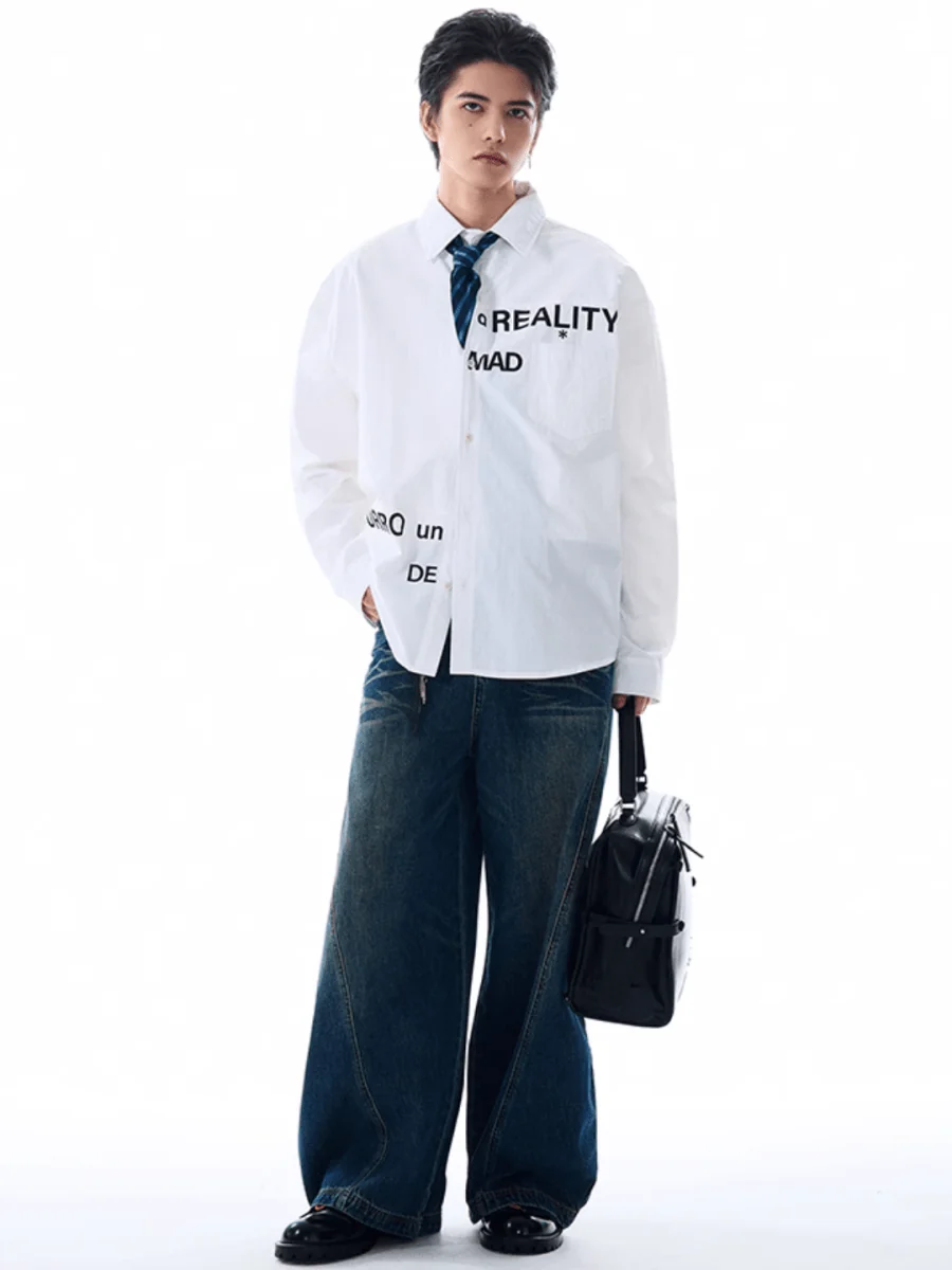 [MADWITCH] Original niche letter print shirt J0144