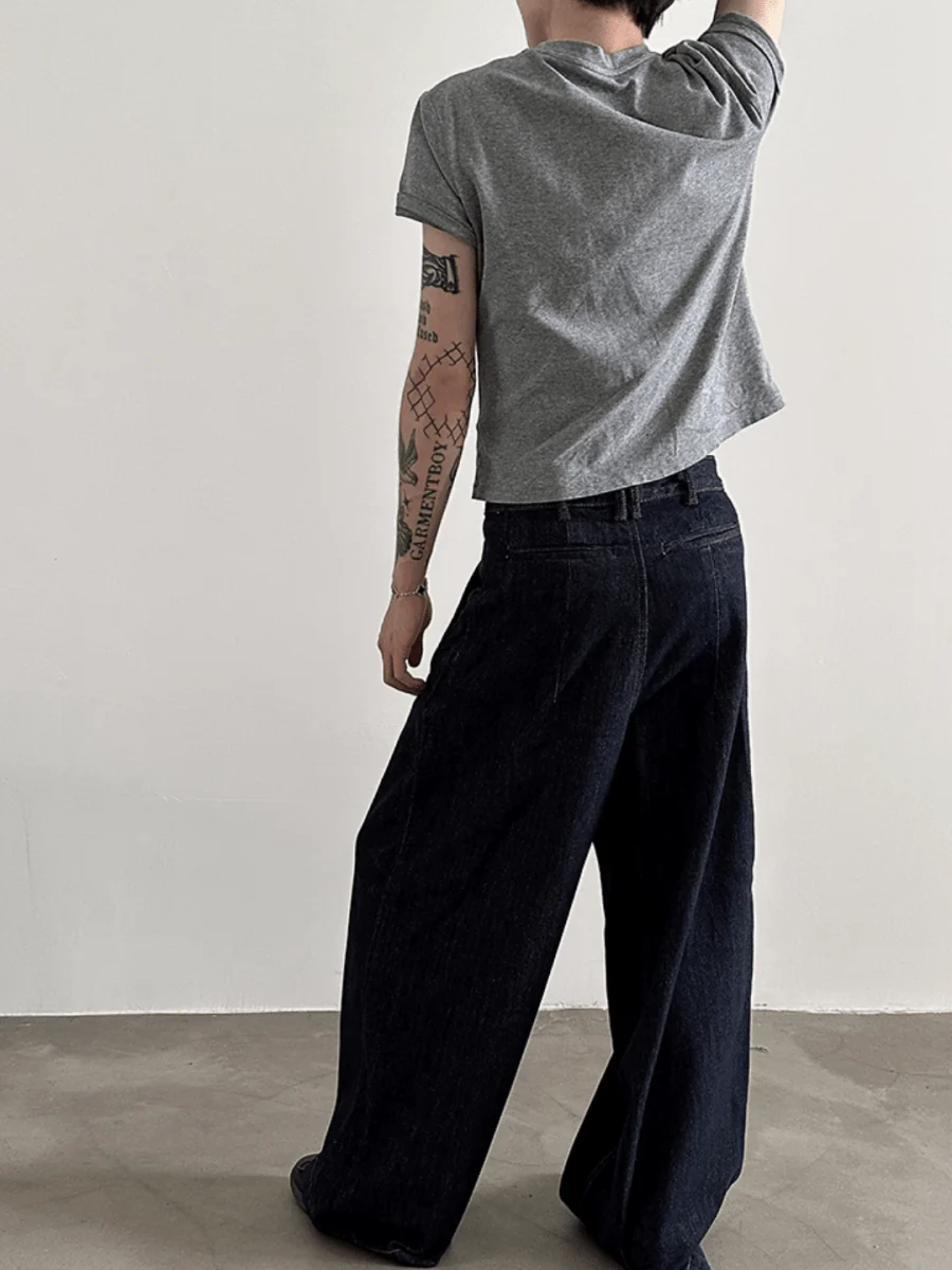 100% Cotton Wash Wide Leg Jeans B0149