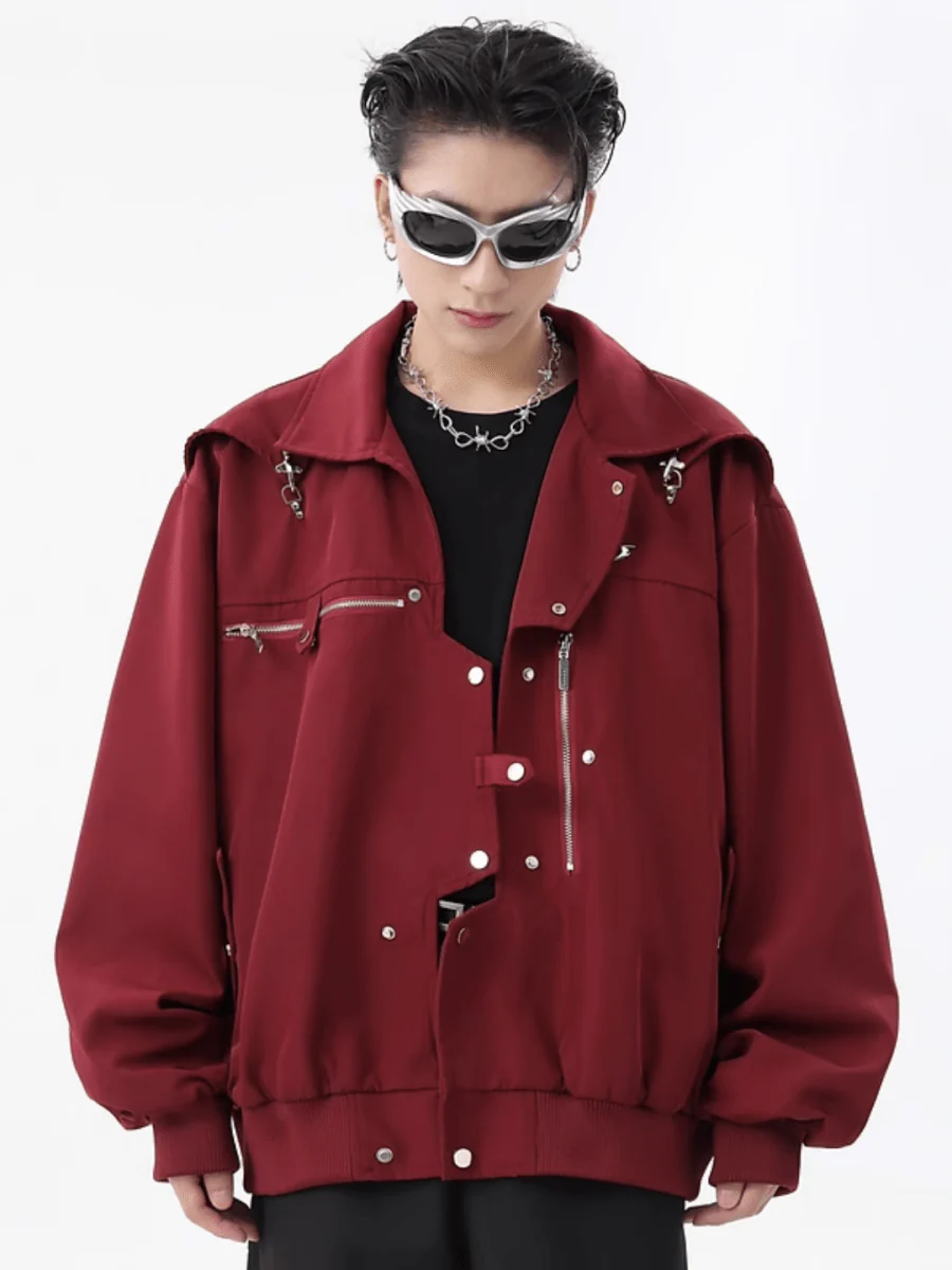 [TREND ST] niche design metal jacket T0178