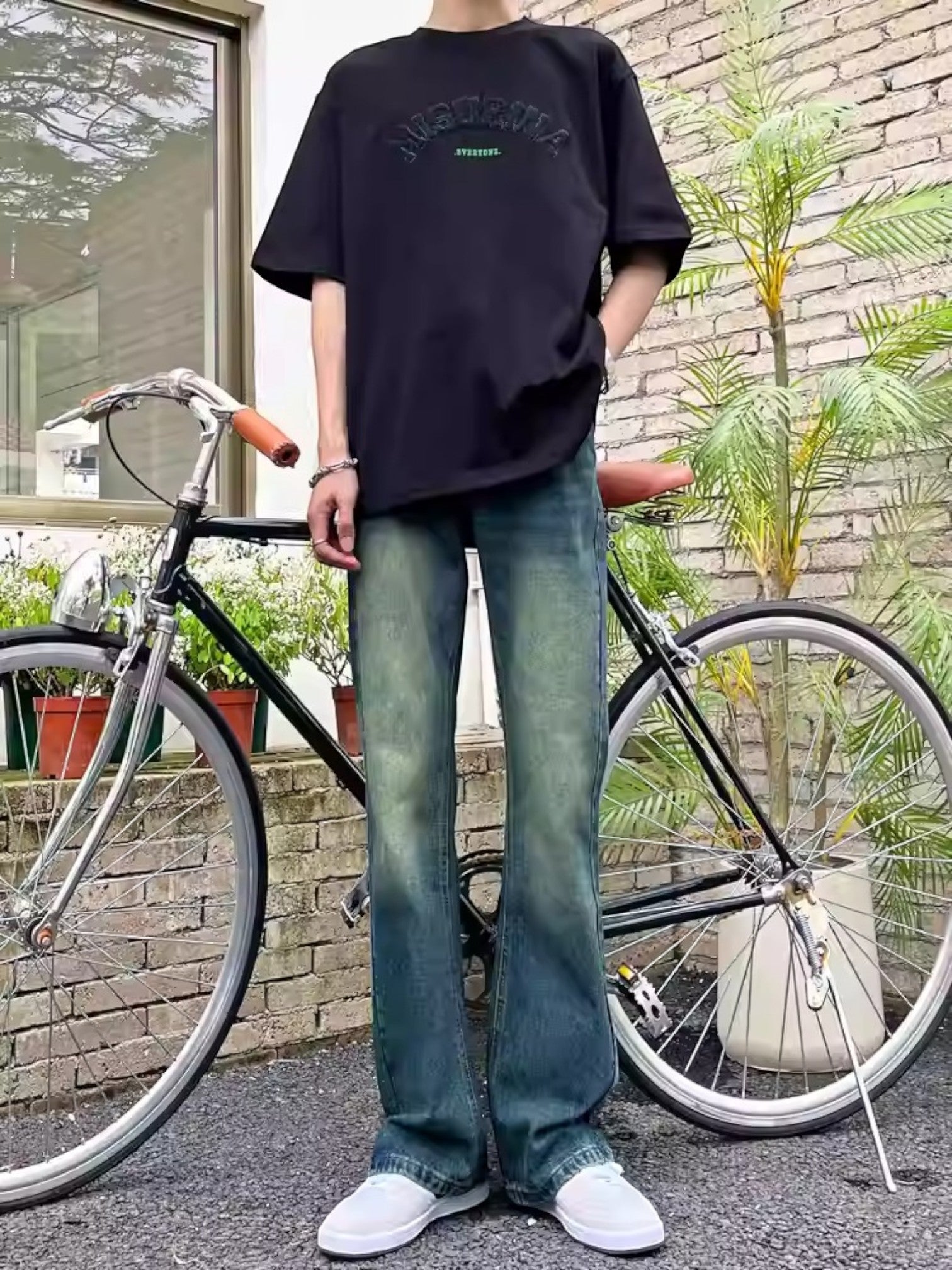 [A6 studio] LOOSE DRAPE BOOTCUT JEANS B0313