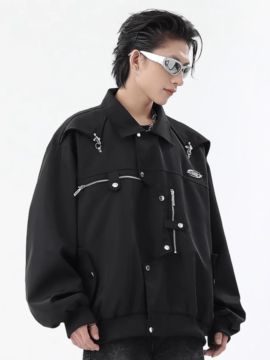 [TREND ST] niche design metal jacket T0178