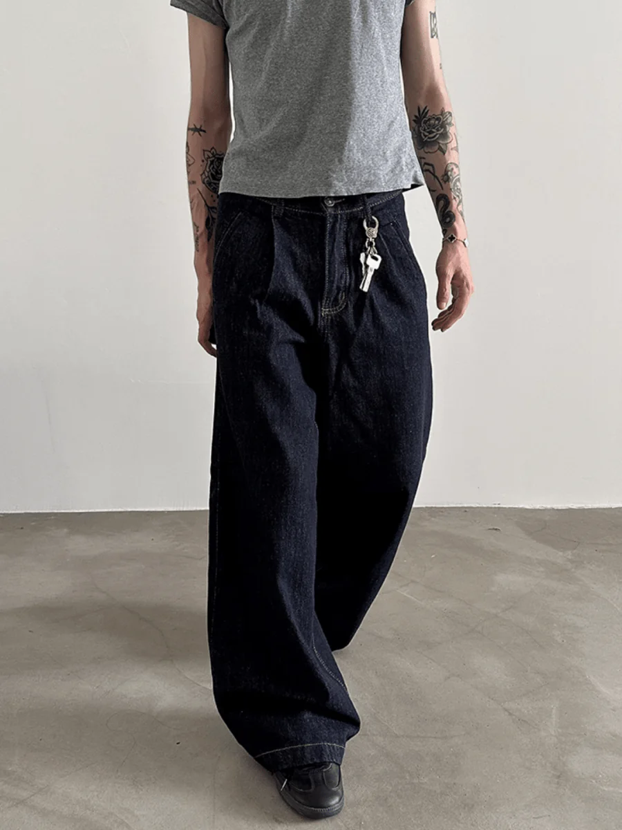 100% Cotton Wash Wide Leg Jeans B0149