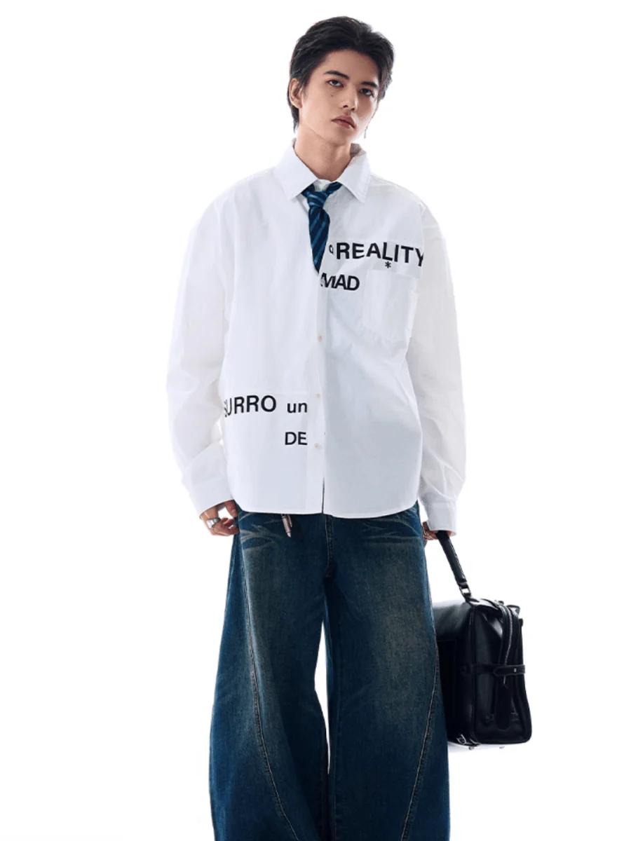 [MADWITCH] Original niche letter print shirt J0144