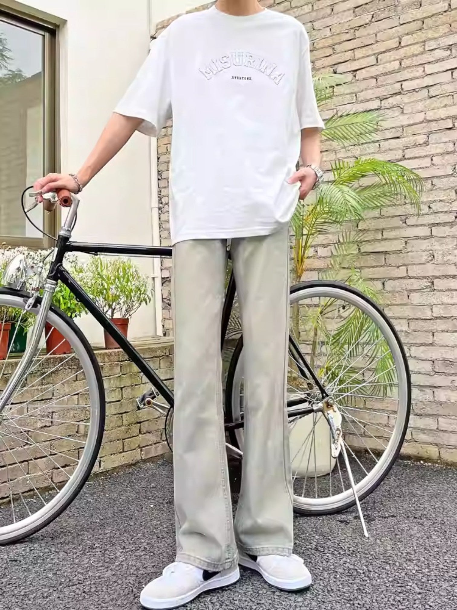 [A6 studio] LOOSE DRAPE BOOTCUT JEANS B0313