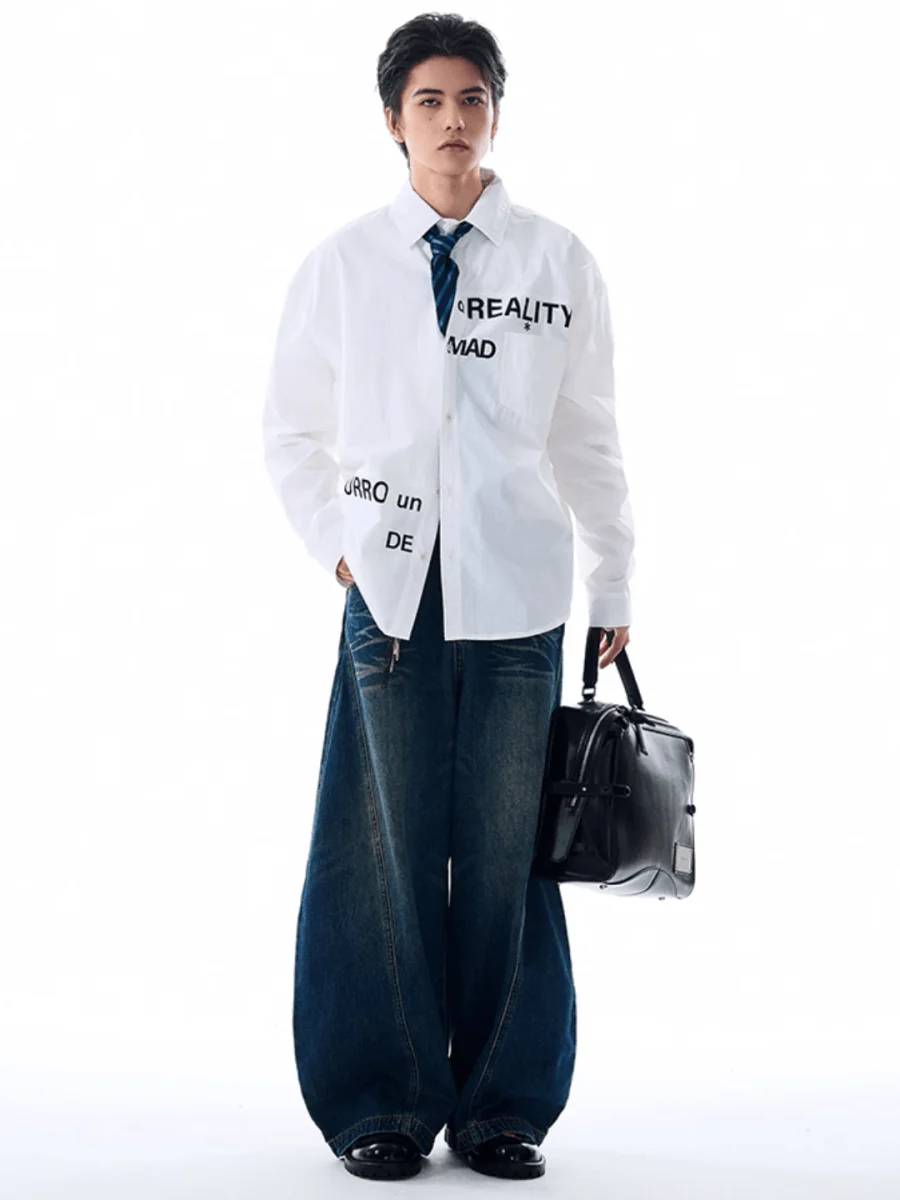 [MADWITCH] Original niche letter print shirt J0144