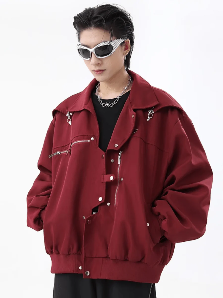 [TREND ST] niche design metal jacket T0178