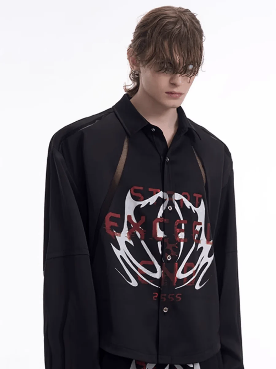 [STARTEXCEEDEND] Skeleton printing LOGO Jacket + Bottoms S0161