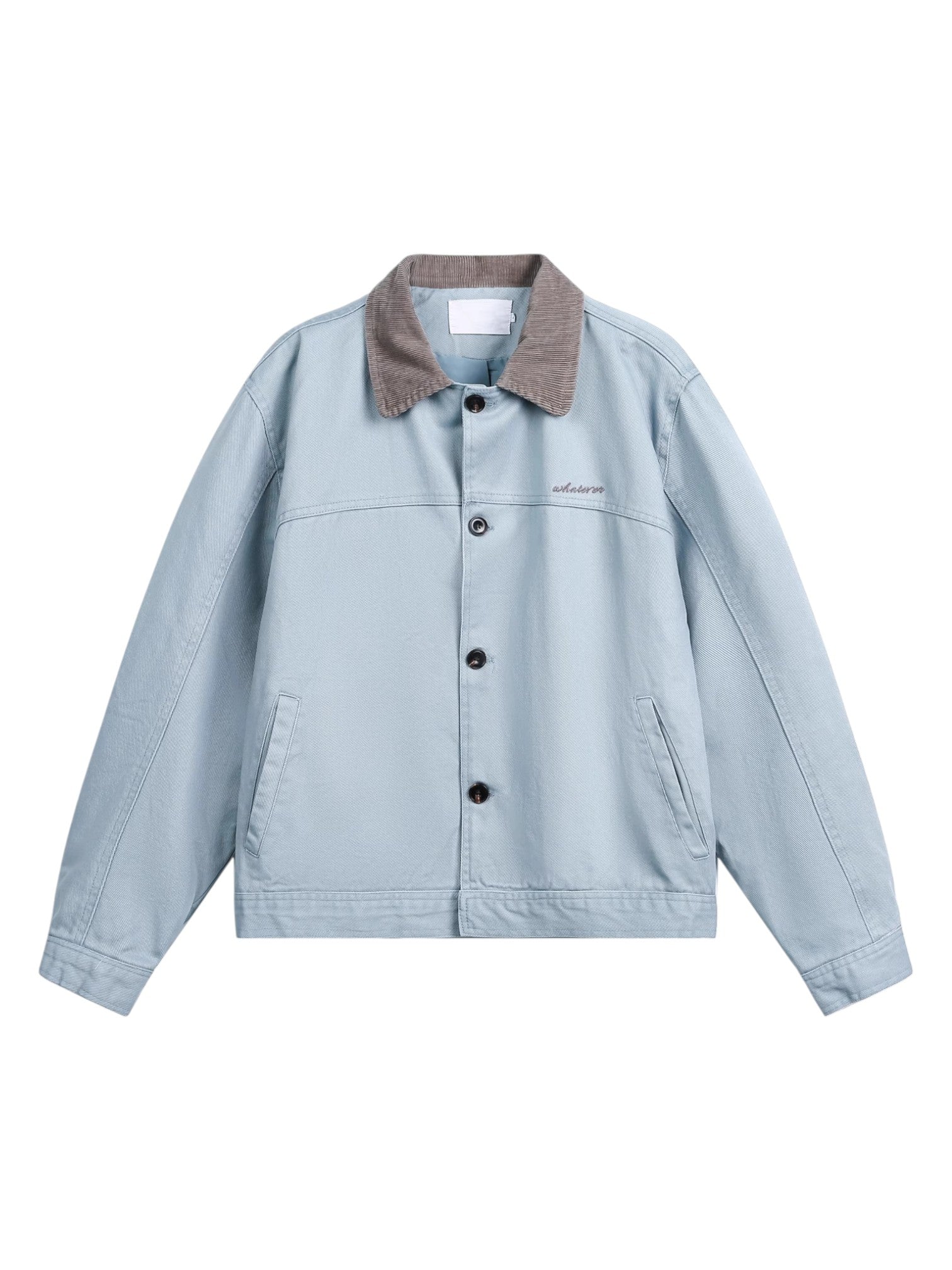 [MADWITCH] WASHED RETRO CONTRAST COLLAR WORKWEAR JACKET T0186